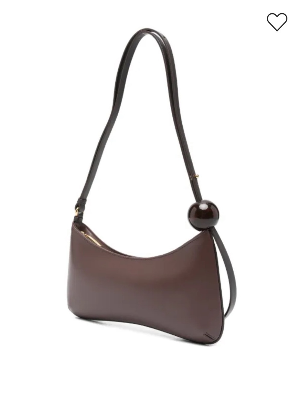 Jacquemus Brown Bisou Perle Shoulder Bag with Gold Logo - Picture 3 of 9